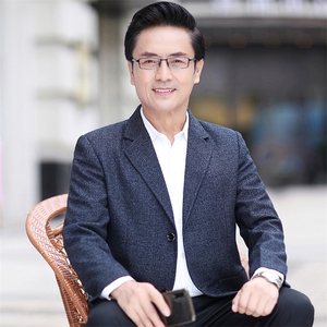 新款中年男士西装领休闲轻休闲上衣商务风单西外套WW1209-P98图片
