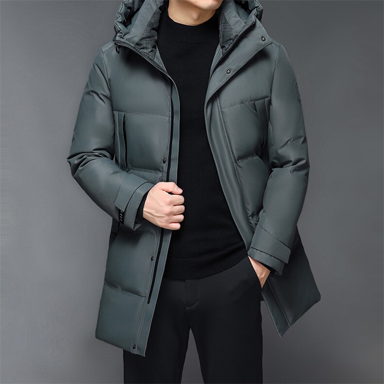 29023冬季男士羽绒服时尚加厚保暖羽绒服中长款外套中年爸爸装,男装羽绒服,钱塘6003（原4033）