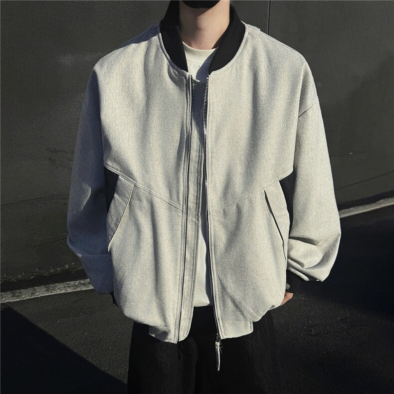 黑墙棒球服工装夹克休闲潮牌高品质立领休闲外套A436-6107-P75,男装夹克,电商A436
