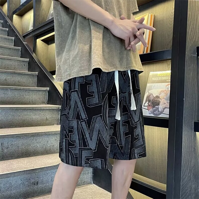 沙滩短裤男夏季薄款速干大裤衩宽松睡裤休闲五分裤子D0112-P28,男装休闲裤,星座308B-2