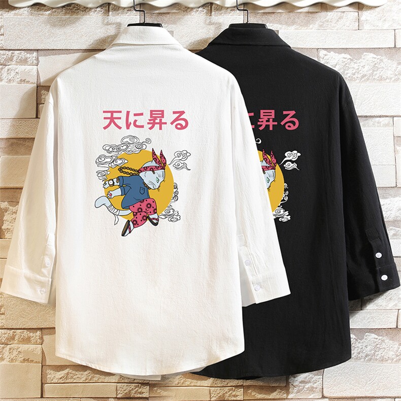 QC58012-P45亚七分袖衬衫男大码五分袖衬衣男短袖砖墙挂拍,男装衬衫,电商A040A