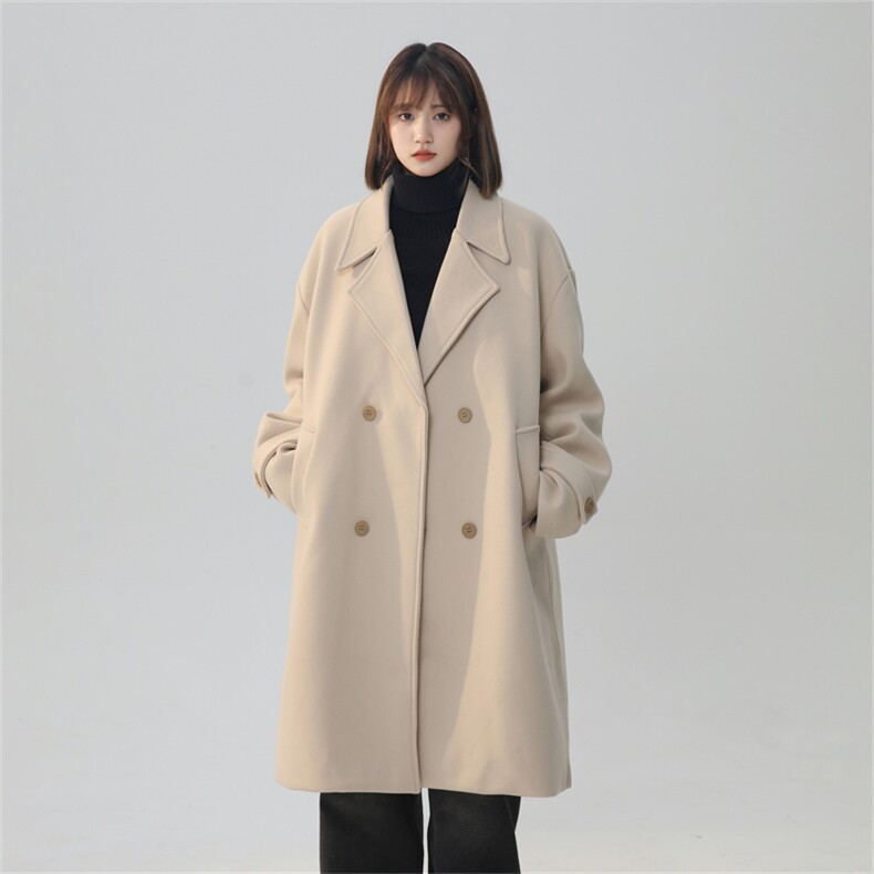 N9110/P110秋冬新款毛呢大衣男中长款双排扣呢子外套呢料大衣风衣，男装风衣，电商A141