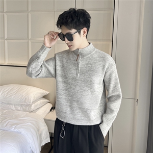 B353 MY8819 P75 L-2XL 黑灰冬季男常规版型潮版针织衫套头毛体图片