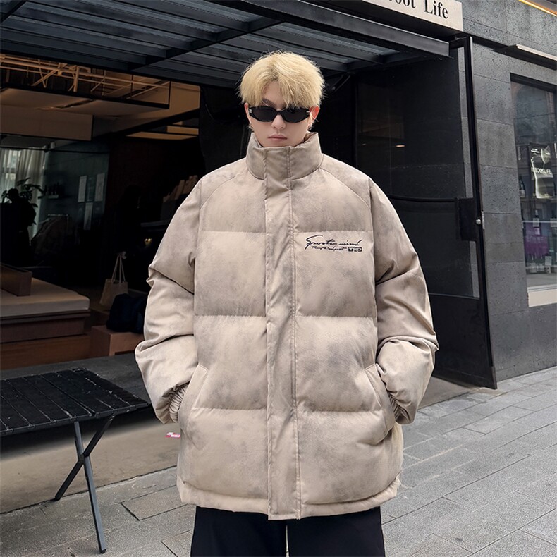 特p100控158冬立领机车棉服情侣棉衣面包扎染服墨染风外套男MY248,男装棉衣,电商B370