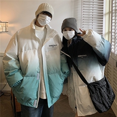 主推大货港风渐变色情侣装男装棉衣宽松棉服冬装外套G1036P128，男装棉衣，电商A339