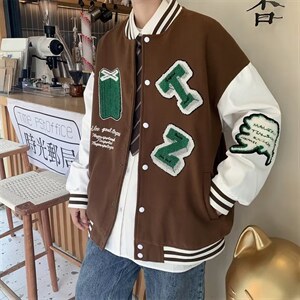 美式ins潮牌外套百搭情侣款夹克2023春秋季棒球服男 W5484-P62图片