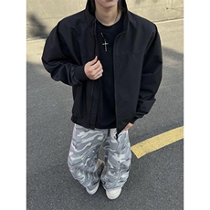 26春装新款美拉德立领飞行夹克boxy廓形休闲百搭外套上衣JK6500，男装夹克，电商A486
