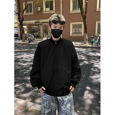 秋季美式飞行夹克外套男潮牌休闲宽松男装简约纯色棒球服4440P56，男装夹克，星座410-2