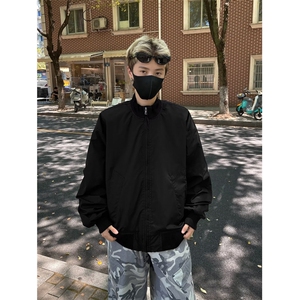 秋季美式飞行夹克外套男潮牌休闲宽松男装简约纯色棒球服4440 P56图片
