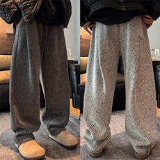 港风秋冬款男女卫裤条纹保暖直筒阔腿长裤h2216P40，男装休闲裤，星座1013-1