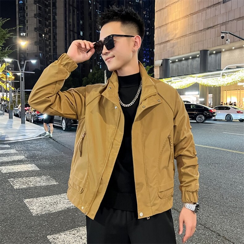 潮牌飞行员高级感夹克春秋季宽松休闲时尚立领上衣外套,男装夹克,星座410-6（原星座1304-1）