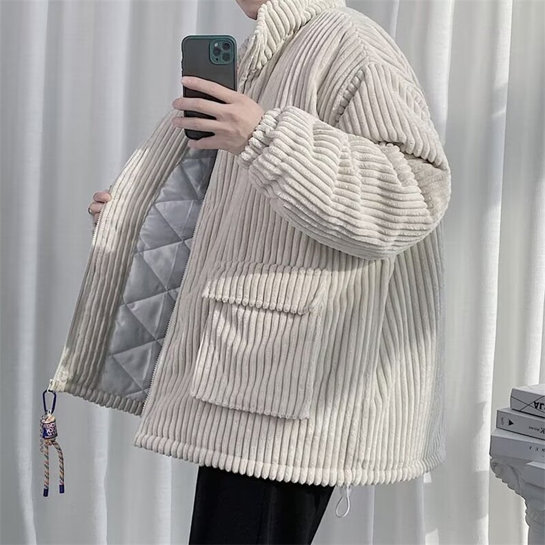 冬季棉服情侣灯芯绒棉衣新款工装宽松加厚棉袄外套学生,男装棉衣,星座218-1（原230）