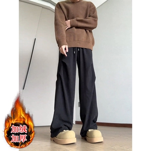 加绒灯芯绒美式运动裤男美拉德高级感休闲裤ZK518常规P38加绒P43图片