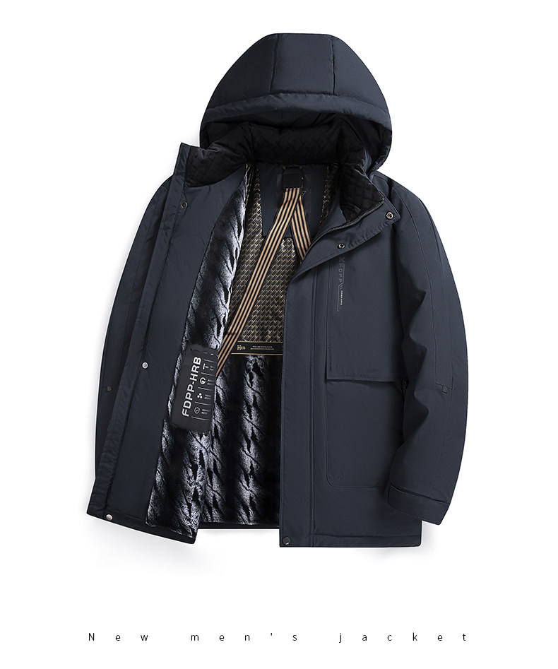 男士羽绒服短款2024新款连帽可拆卸鹅绒服商务休闲冬季外套,男装羽绒服,电商B212（原钱塘6029）