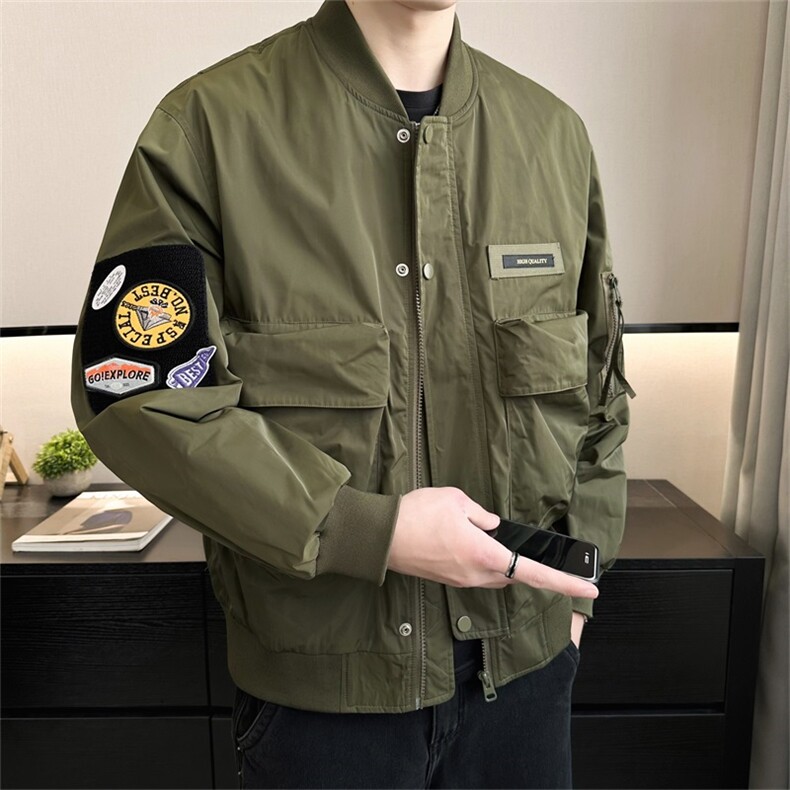 2025春装店主风新款时尚休闲工装上衣夹克冲锋衣外套58112-P130,男装夹克,电商A413