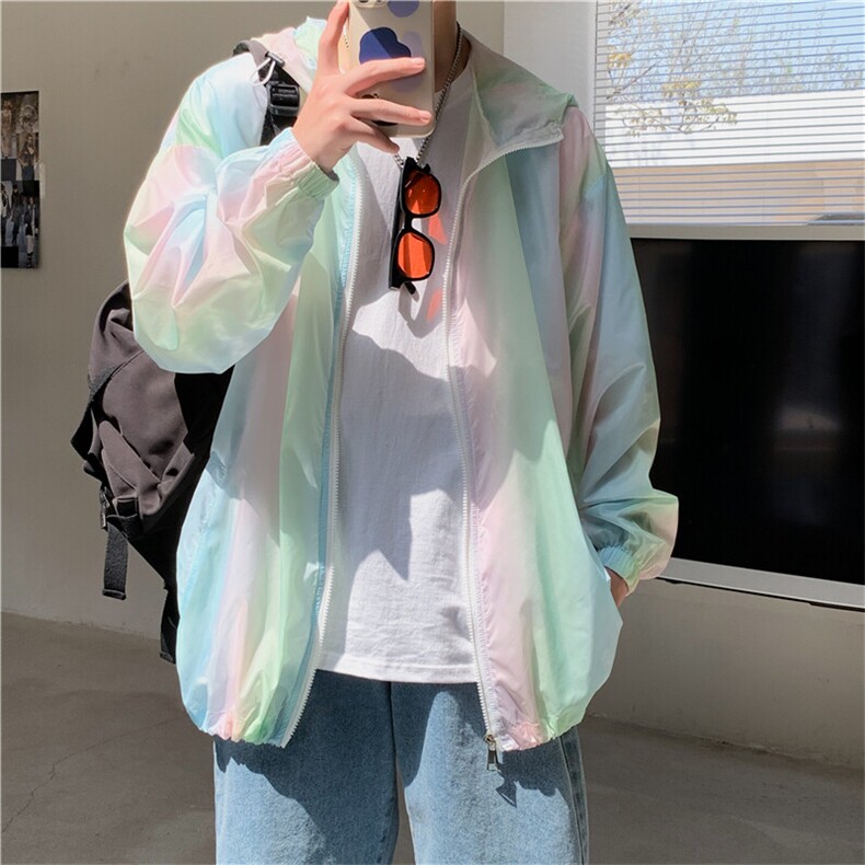 F3050/P38夏款原创七彩防晒衣男防晒服遮阳运动薄款外套夹克衫,男装夹克,电商A141