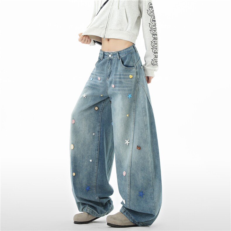 【现货】XZ612-K3124-P75控118彩色糖果纽扣美式复古弯刀牛仔裤，男装牛仔裤，星座612