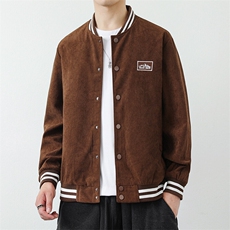复古日系潮牌棒球服春秋季新款刺绣灯芯绒夹克外套男青年JK85-P50，男装夹克，星座1403A