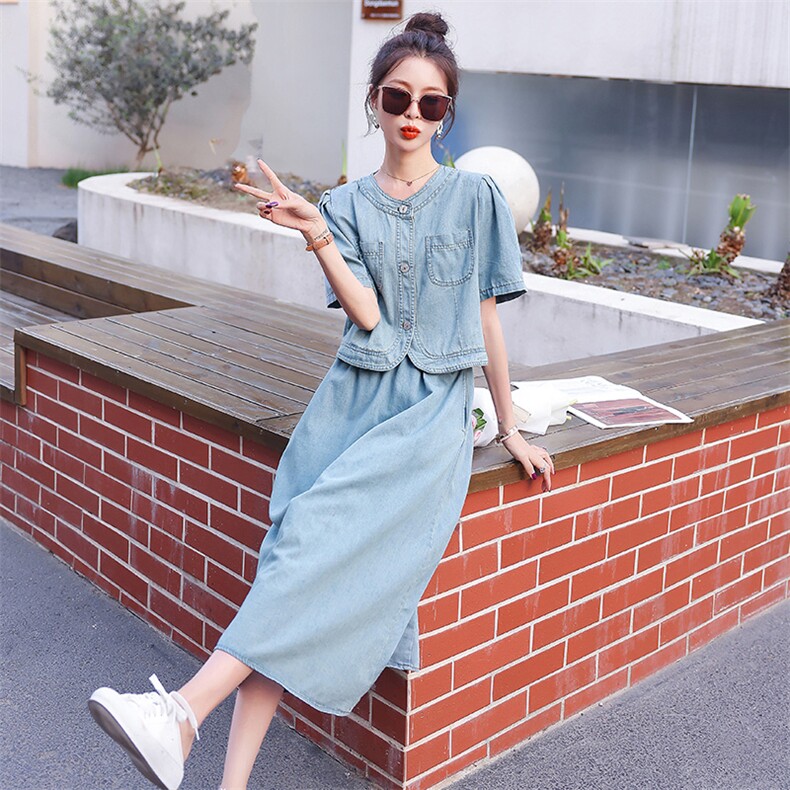 2023夏季新款女装两件套韩版时尚气质显瘦套裙大量现货,女装套装/套裙,慧尚依恋