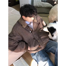 美式复古纽扣设计座山雕棉服男女加厚绒冬季情侣保暖棉衣外套，男装棉衣，星座506A