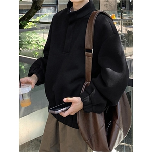 1506/QT230/P49潮牌美式立领半拉链运动套头上衣春秋廓形宽松外套图片