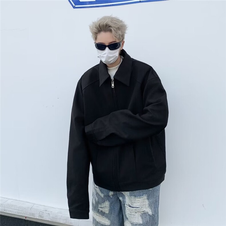 麂皮绒外套男士垫肩痞帅翻领夹克W9303P68,男装夹克,星座1116-2