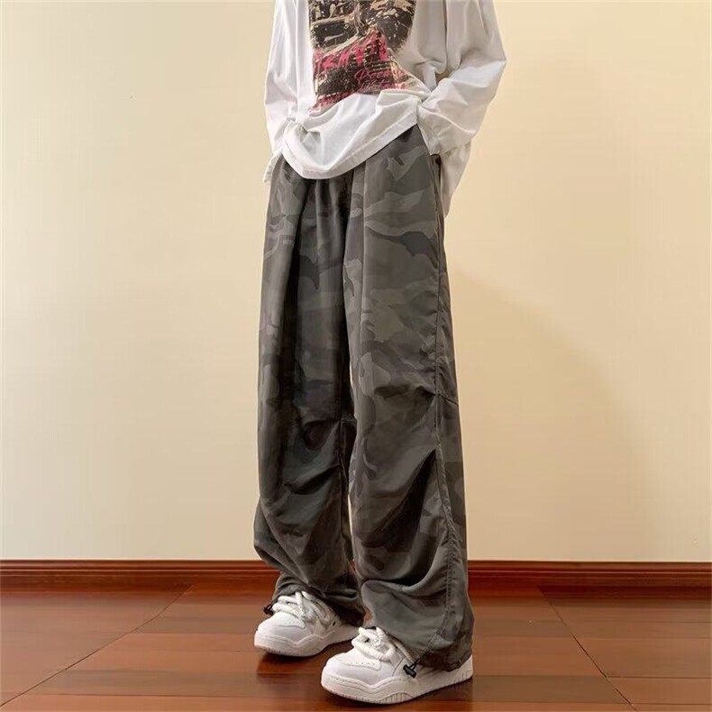 迷彩伞兵工装裤男士春秋季美式潮牌垂感速干裤子宽松K1517-P40,男装休闲裤,星座603-2