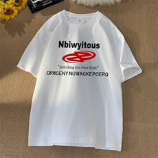 量大优供抖音视频支持得物配合二开美式满天星亮片短袖T恤MTX376，男装T恤，电商A486