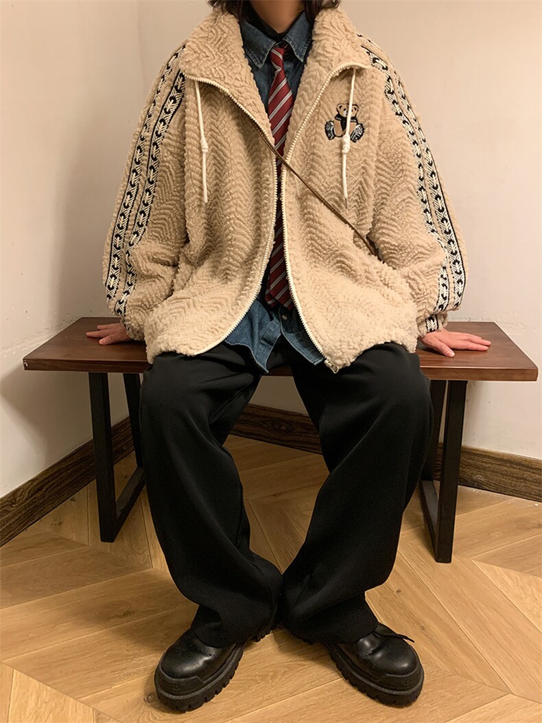 2025新款贴标羊羔绒加绒加厚保暖棉衣A316-1-1-Y74p118控158,男装棉衣,星座906（原电商a316-1）