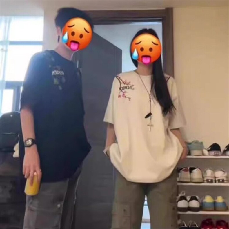 万针全刺绣工艺抖音得物高品质260克重磅纯棉双纱美式高街短袖T恤,男装T恤,电商A486-1
