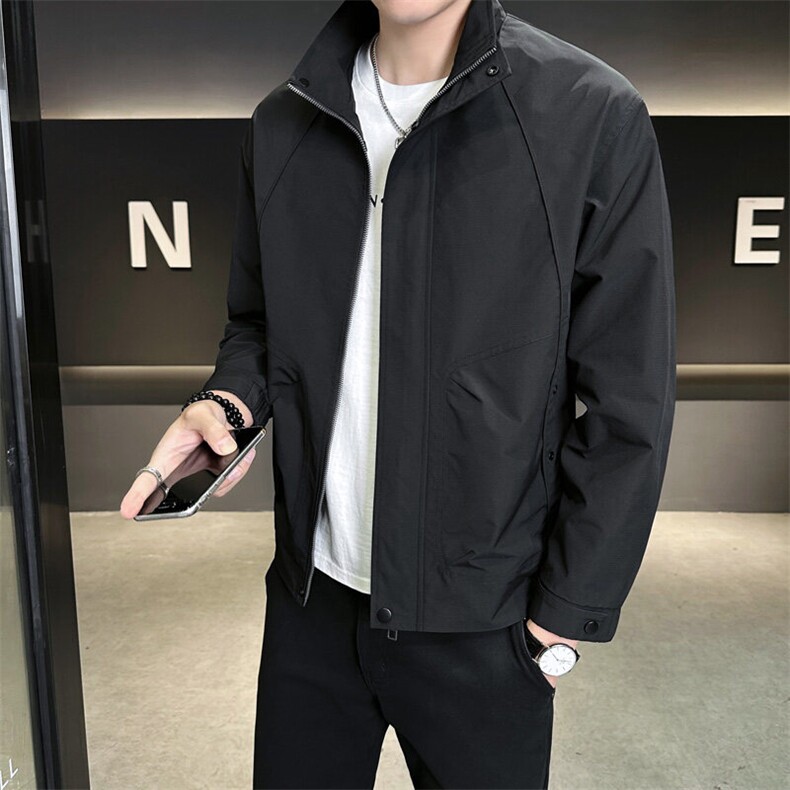 夹克男休闲上衣纯色休闲立领夹克外套A329-JK5093-P95，男装夹克，电商A329