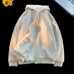 现货抖音得物二开可供视频麂皮绒加绒加厚连帽棉衣外套棉服MJP03