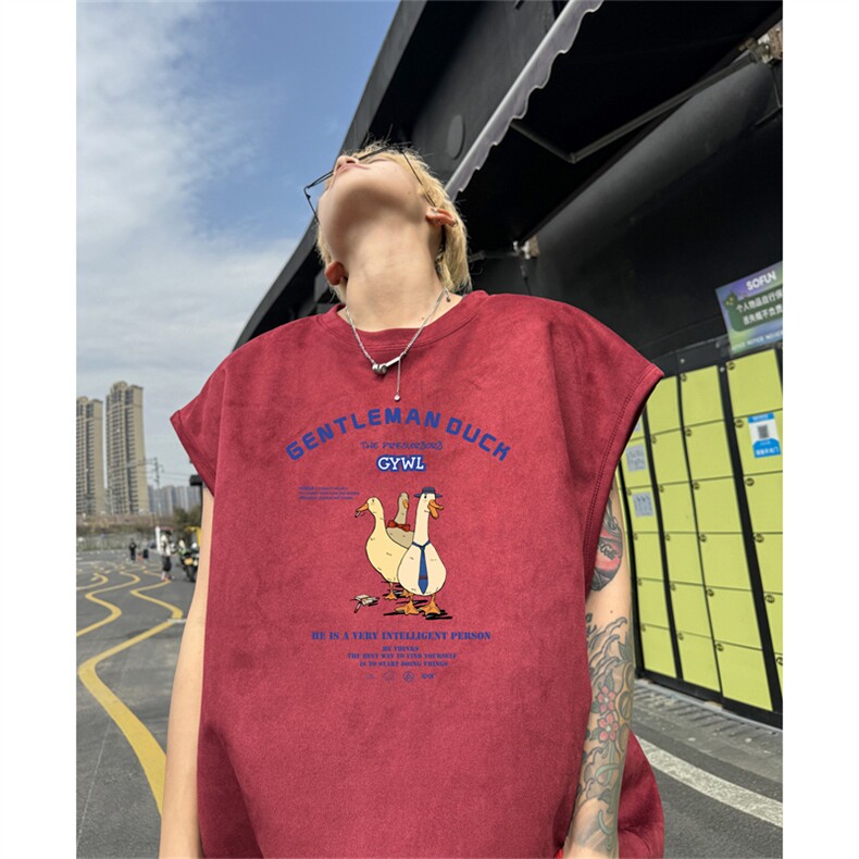 麂皮绒背心坎肩男T恤美式港风潮JB453-特P19控38,男装背心/马甲,电商B370