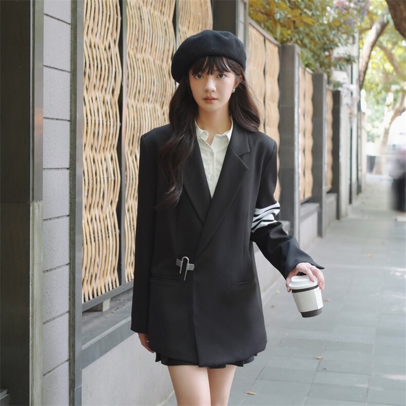 182-8510-P135K188黑色袖标西服外套,商品下架区,帛香坊