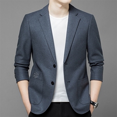 新款男士休闲中年男款羊毛外套秋冬款羊毛西服上衣ASD95182-P345，男装西服，电商B212（原钱塘6029）