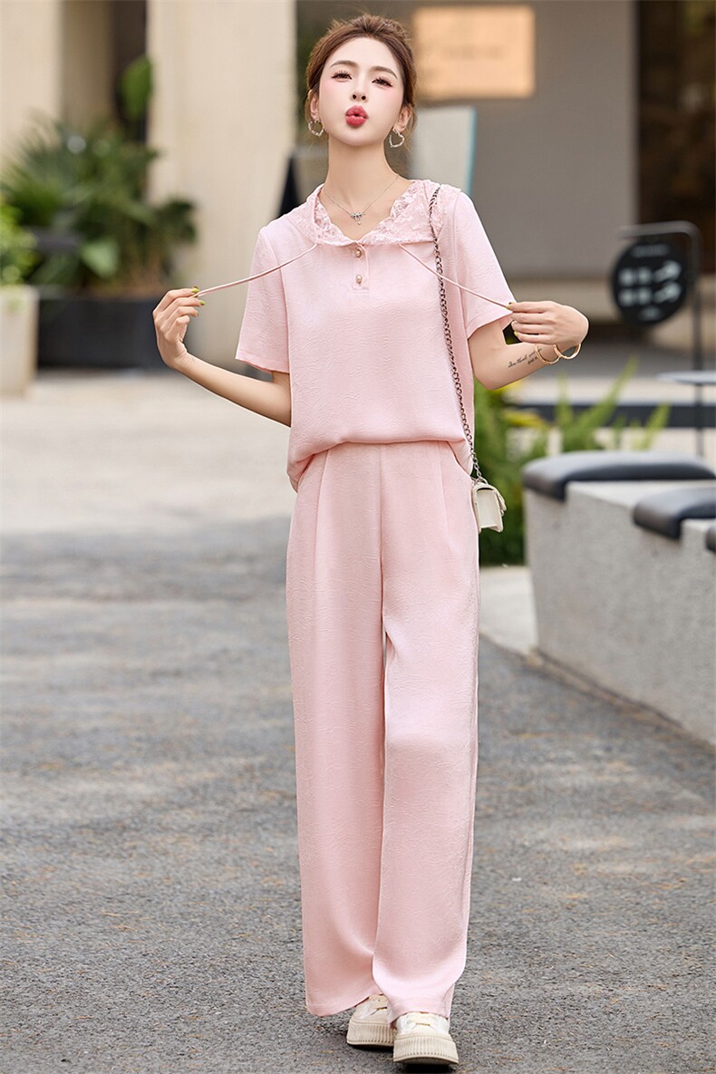 休闲套装女2025夏韩系高级松弛感洋气时尚减龄粉色卫衣穿搭一整套,女装套装/套裙,奕薇雅