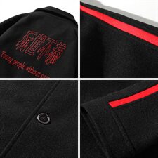 【】A003-HF009-P50冬装新款中长款绣字韩版大衣凹凸墙，男装毛呢大衣，电商A003