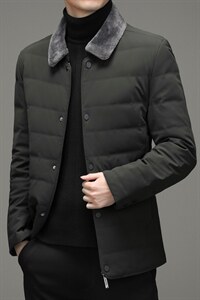 21冬季新款90羽绒服男翻领宽松休闲简约百搭毛领外套DD21703-P250，男装羽绒服，电商B212（原钱塘6029）