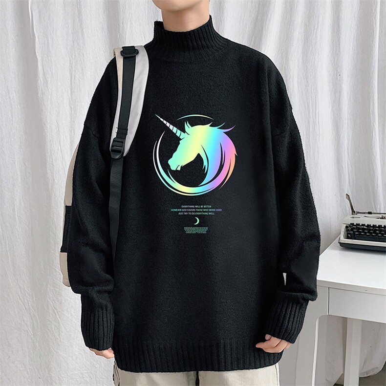 M18138-P45加绒款-P65半高领毛衣男士大码针织衫男毛线衣男,男装针织衫/毛衣,电商A040