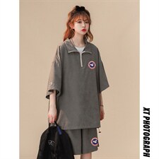 中性2023夏季新款时尚运动休闲百搭情侣套装TZ751P75控98，男装休闲套装，A247A