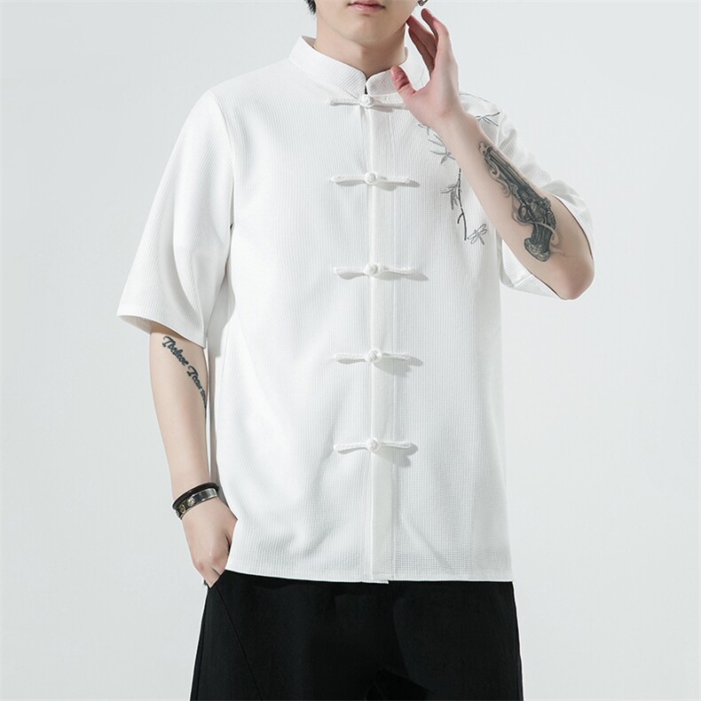 新中式风潮T恤短袖民族服饰刺绣汉服时尚唐装T329-P58,男装T恤,电商A227