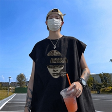 量大优供视频得物直播品230克夏季麂皮绒背心无袖T恤BJ258，男装背心/马甲，电商A486