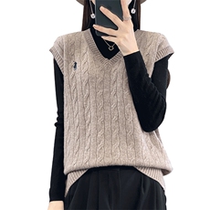 2024秋冬新款羊毛女士羊毛背心马甲，女装羊毛衫，润辉羊绒