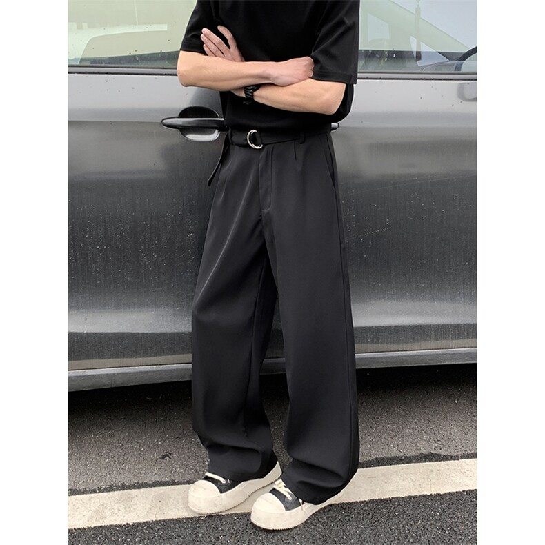 裤子男英伦雅痞男装西裤垂坠感高级感阔腿休闲长裤X0323-P40,男装西裤,星座308B-2