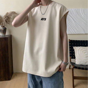 2025新款重磅高品质纯棉无袖坎肩背心 ATS英文印花BX6164-特P18图片