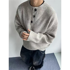 美式复古亨利领毛衣男款高级感针织衫MY5010-P54图片