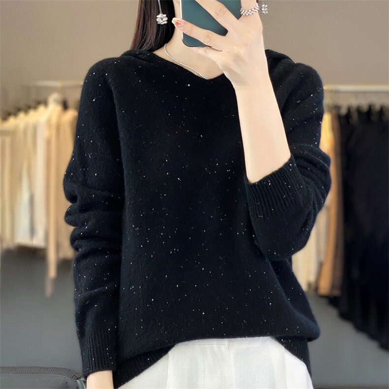 时尚女士高领毛衣宽松显瘦加厚保暖针织衫女秋冬新款长袖打底上衣图片
