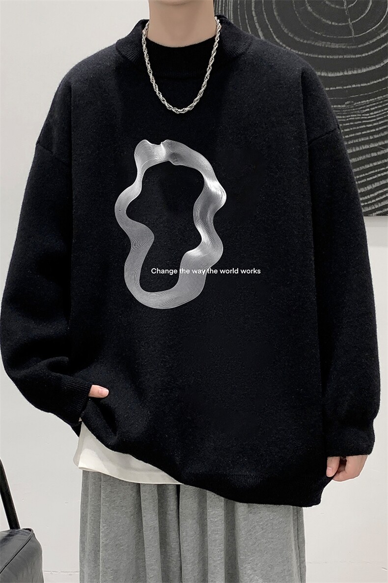 半高领毛衣男大码胖子针织衫毛线衣M18390-P45加绒款-P65,男装针织衫/毛衣,电商A040