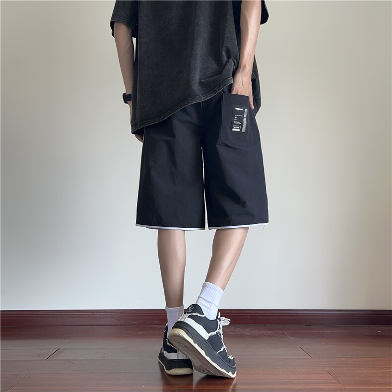 抖音品质夏季新款潮流设计速干宽松短裤B315-K24148-特p30控58,男装牛仔裤,电商B315