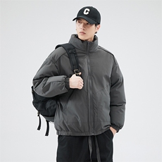 现货冬季美式休闲加厚雪山外套夹克立领纯色三防户外工装棉服，男装夹克，电商A486-1